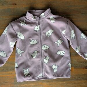 H&M Lavender Fleece Jacket with Bear Design